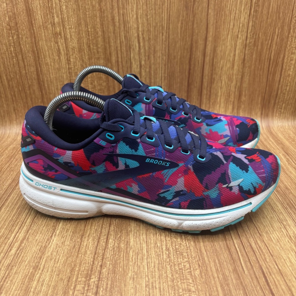 Brooks Ghost 15 Running Empower Her Multicolor Blue Purple Women Size 10 Sneaker